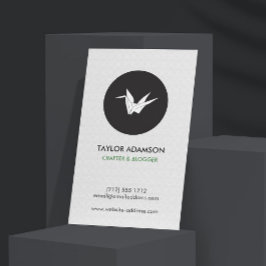 Zwart-wit Origami Crane Logo Visitekaartje