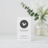 Zwart-wit Origami Crane Logo Visitekaartje (Staand voorkant)