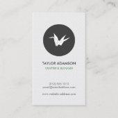 Zwart-wit Origami Crane Logo Visitekaartje (Voorkant)
