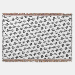 Zwart & Wit Origami Papieren Kraan Linocut Deken