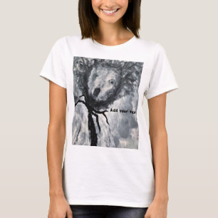 Zwart-wit origineel kunstwerk van Verrassende Vrou T-shirt