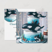 ZWART & WIT ORKA WALVISCAKE SCHATTIGE KIND KAART (Voorkant / Achterkant)