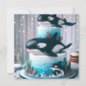 ZWART & WIT ORKA WALVISCAKE SCHATTIGE KIND KAART (Voorkant)