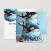 ZWART & WIT ORKA WALVISCAKE VERJAARDAG KAART (Voorkant / Achterkant)