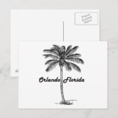 Zwart-wit orlando- en palmontwerp briefkaart (Voorkant / Achterkant)
