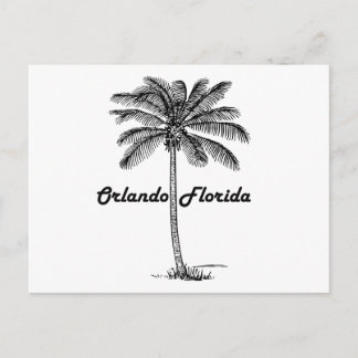 Zwart-wit orlando- en palmontwerp briefkaart