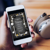 Zwart Wit Ornament Corporate Christmas Party Kaart