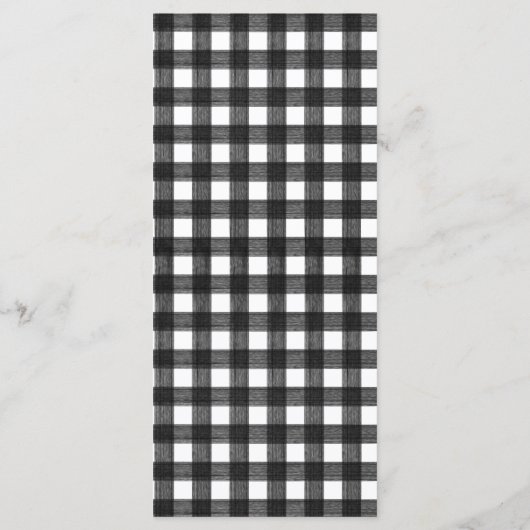 Zwart & Wit Ornament Kerstdiner Menu (Achterkant)