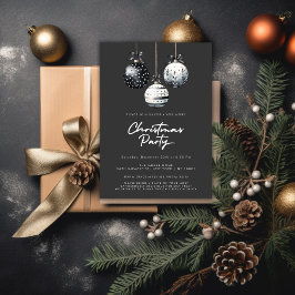 Zwart Wit Ornamenten Minimalistisch Kerstfeest Kaart