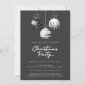 Zwart Wit Ornamenten Minimalistisch Kerstfeest Kaart (Voorkant)