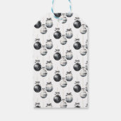 Zwart-wit Ornamenten minimalistische kerst Cadeaulabel (Achterkant)