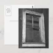 Zwart-wit oud Barn-venster Briefkaart (Voorkant / Achterkant)