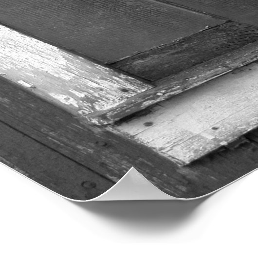 Zwart-wit oud Barn-venster Poster (Hoek)