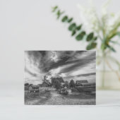 Zwart-wit Oud Boerderij Briefkaart (Staand voorkant)