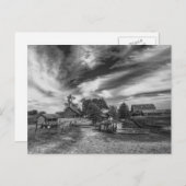 Zwart-wit Oud Boerderij Briefkaart (Voorkant / Achterkant)