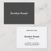 Zwart Wit Oud Engels Tekst Nostalgische Sjabloon Visitekaartje (Voorkant / Achterkant)