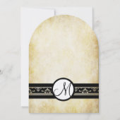 Zwart Wit Oud Geld Rustieke Elegantie Gouden Huwel Kaart (Achterkant)