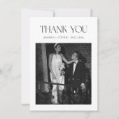 Zwart-wit Oud Geld Trouwen Dank u Kaart (Voorkant)