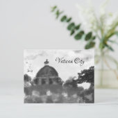 Zwart-wit oud Vaticaanstad schilderen Briefkaart (Staand voorkant)