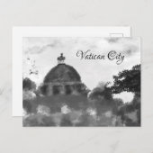 Zwart-wit oud Vaticaanstad schilderen Briefkaart (Voorkant / Achterkant)