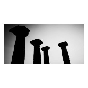 Zwart-wit Oude Columns Fotografie Poster