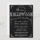 Zwart & Wit Oude  Elegante Halloween Party Kaart (Voorkant)
