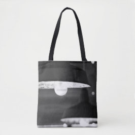 Zwart-wit oude roestige lichten hangen tote bag