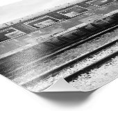 Zwart-wit oude trein foto afdruk (Hoek)