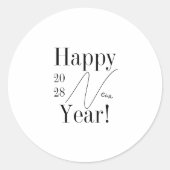 Zwart-wit Oudjaarsfeest Ronde Sticker (Voorkant)