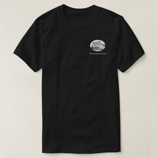 Zwart-wit Oval Ranch T-shirt (Design voorkant)
