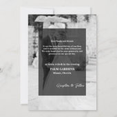 Zwart-wit Overlay foto bruiloft uitnodiging (Achterkant)