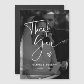 Zwart-wit overlay foto | Huwelijk Dank u Magnetische Uitnodiging (Voorkant / Achterkant)