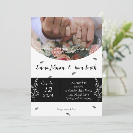 Zwart-wit overlay foto  kaart (Staand voorkant)