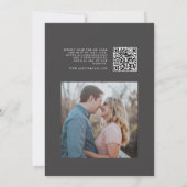 Zwart-wit overmaats script foto RSVP Weddenschap Kaart (Achterkant)