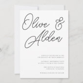 Zwart-wit overmaats Script Weddenschap Kaart (Voorkant)