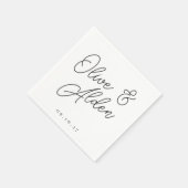 Zwart-wit overmaatse Script Names Weddenschap Servet (Hoek)