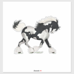 Zwart & Wit Overo Gypsy Vanner Horse Pony Sticker