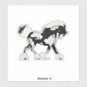 Zwart & Wit Overo Gypsy Vanner Horse Pony Sticker (Vel)