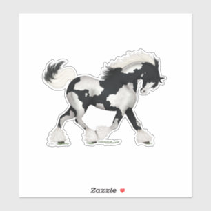 Zwart & Wit Overo Gypsy Vanner Horse Pony Sticker