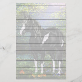 Zwart-wit Overo Paint Horse drukwerk Briefpapier