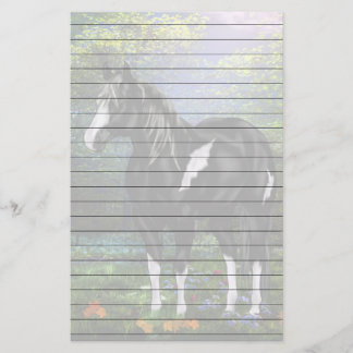 Zwart-wit Overo Paint Horse drukwerk Briefpapier