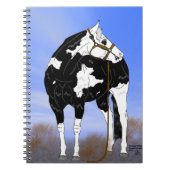 Zwart-wit oververf paard notitieboek (Voorkant)