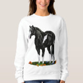 Zwart-wit oververf paard trui (Voorkant)