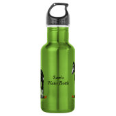 Zwart-wit oververf paard waterfles  (Voorkant)