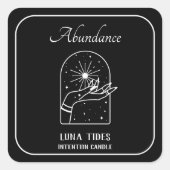 Zwart-wit overvloed Aansluitend kaarslabel Vierkante Sticker (Voorkant)