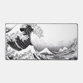 Zwart-wit overzicht Great Wave XXL Gaming Bureaumat (Voorkant)