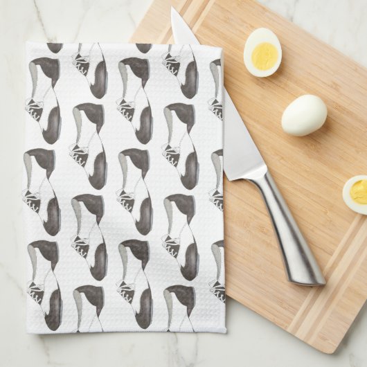 Zwart-wit Oxford Tap Shoe Dance Teacher Gift Theedoek (Quarter Fold)