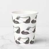 Zwart-wit Oxford Tap Shoe Dance Teacher Papieren Bekers (Achterkant)