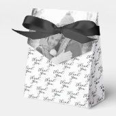 Zwart-wit paar foto | Dank je bruiloft Bedankdoosjes (Voorkant Zijde)