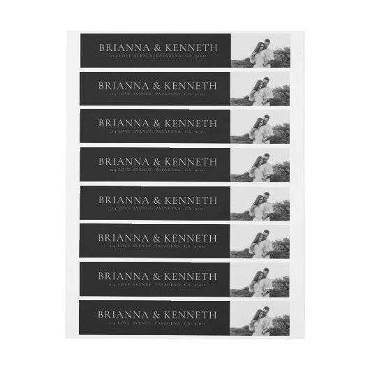 Zwart-wit paar fotoscript bruiloft (Vel)